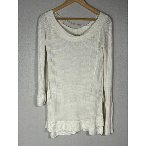 Free People Ivory Kate Long Sleeve Thermal Top Small - Picture 1 of 6